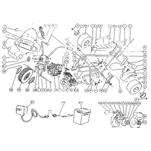 Replacement Parts Diagram and Parts List for 2100  Power Wheels Ride-On Cars